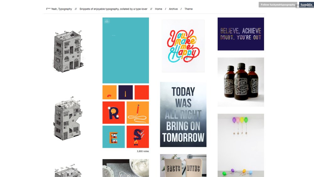 Tumblr blogs for designers: Fuck-Yeah-Typography