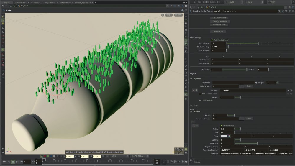 Houdini software: Physics painter