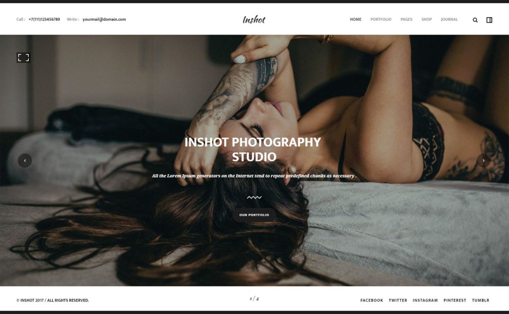 10 on-trend portfolio templates: Inshot