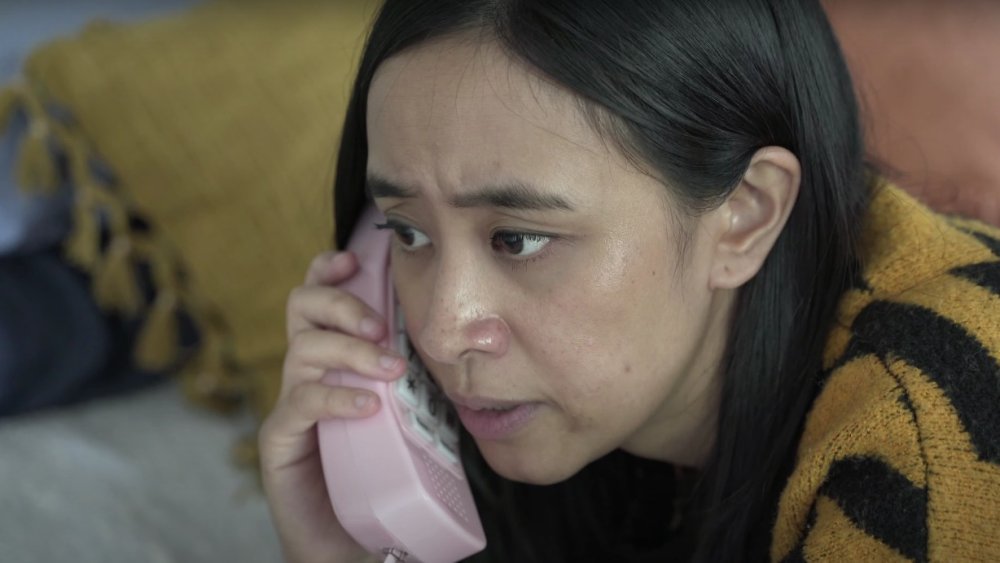 Girl talking on telephone