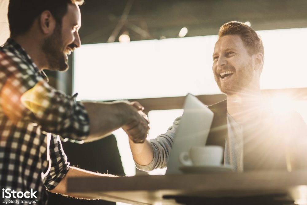 Reaching a deal in a coffee shop, from iStock