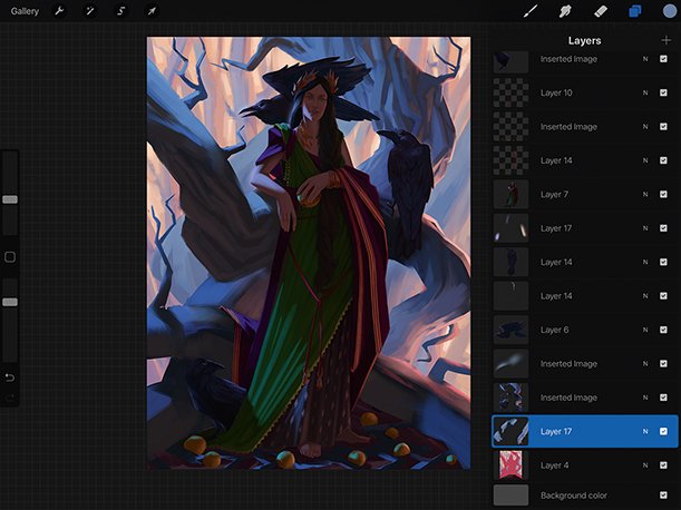 Procreate tutorial: dramatic female figure