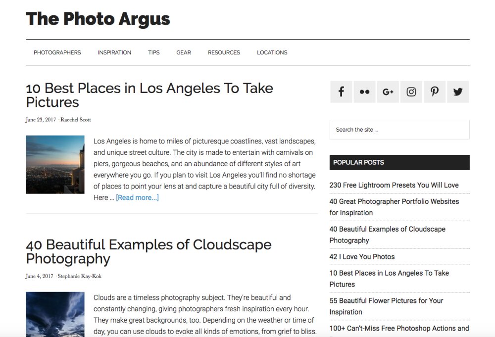 Best photography websites: The Photo Argus