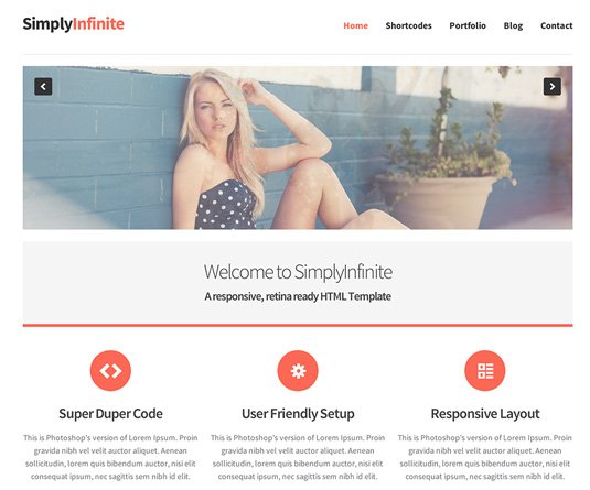 Portfolio WordPress theme - SimplyInfinite