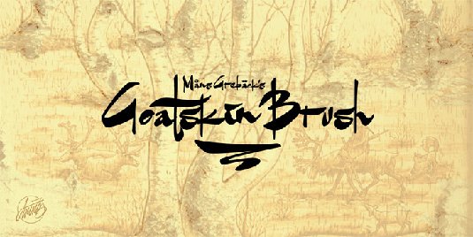 Free brush font: Goatskin Brush