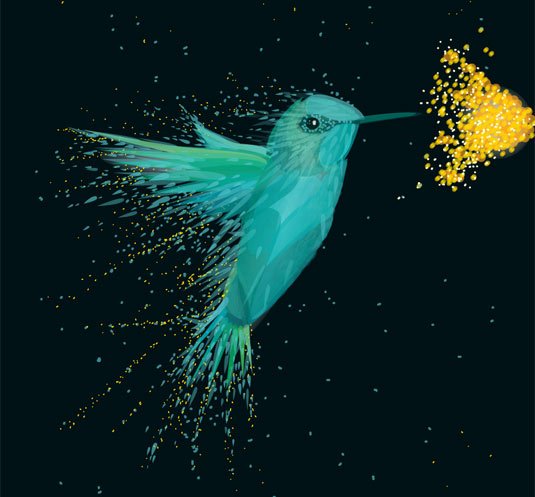 Vector artwork of a hummingbird