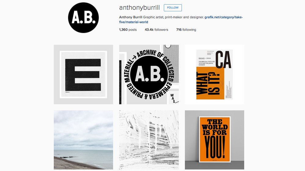 Graphic designers to follow on Instagram: Anthony Burrill