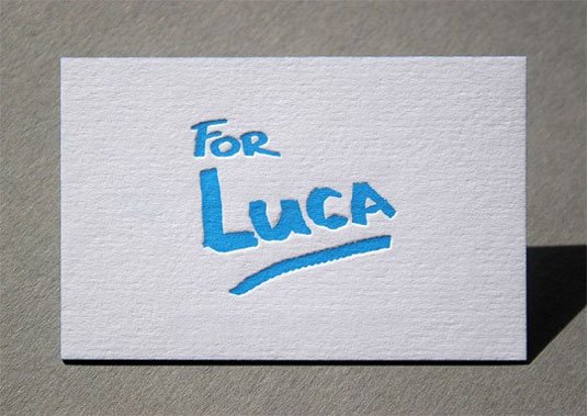 letterpress business cards: For Luca