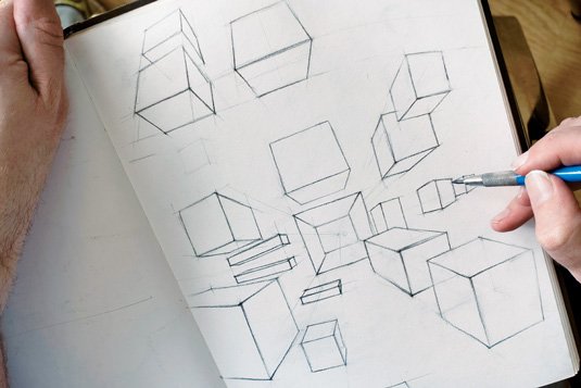 How to draw basic shapes: cube exercise