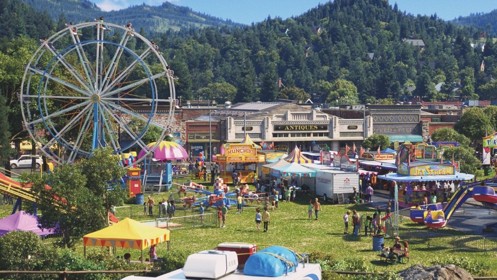 Aerial scene of a carnival