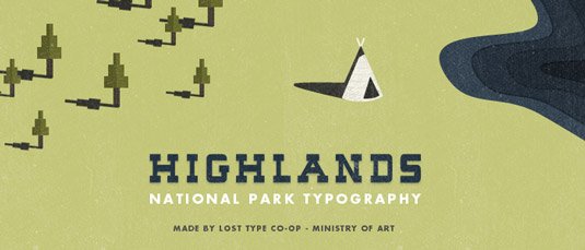 Retro fonts: Highlands