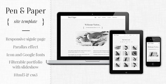 Portfolio WordPress theme - Pen & Paper