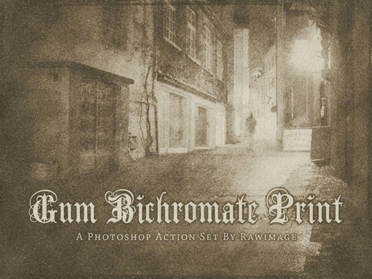 Free Photoshop actions: gum bichromatic print