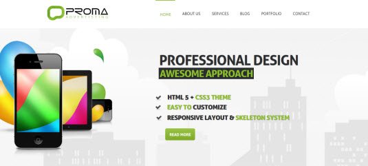 Free Drupal theme: Proma