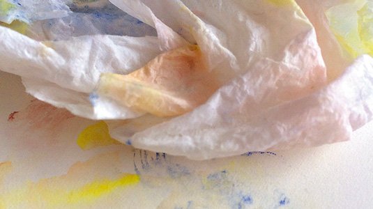 Watercolor technique: paper towels