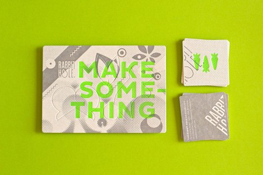 Letterpress business cards: Rabbit Hole