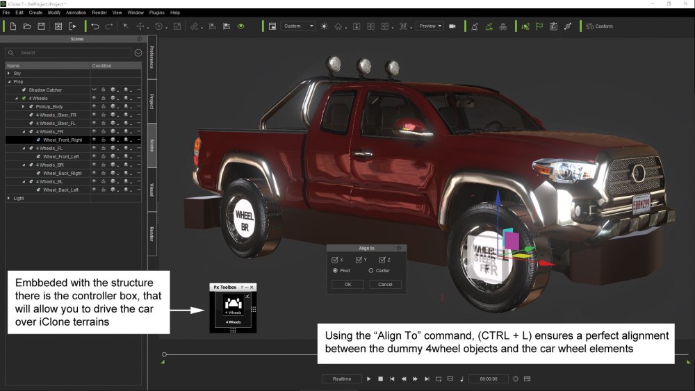 Make vehicle animations with iClone 7: Convert the prop in terrain