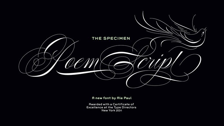 Calligraphy fonts: Poem Script