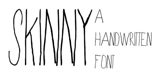 Free handwriting fonts: Skinny