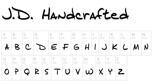 Free handwriting fonts: J.D Handcrafted