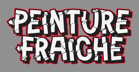 Free graffiti font: Peinture Fraiche