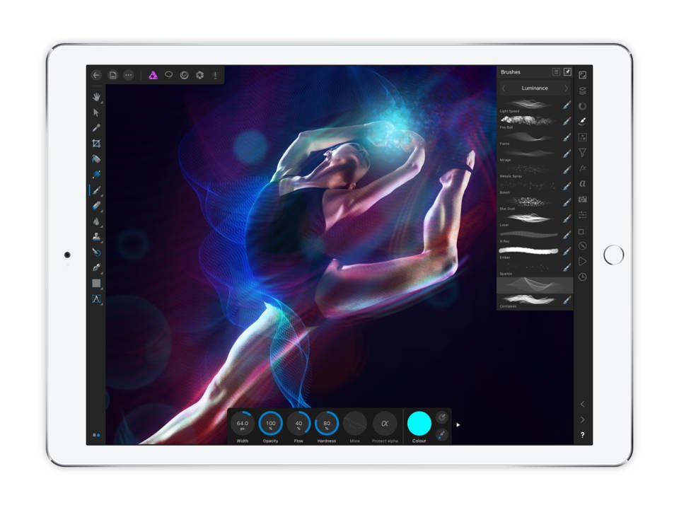Photo of dancer being edited  on iPad