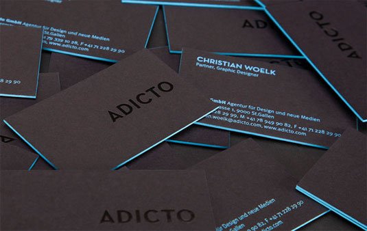 letterpress business cards: Adicto
