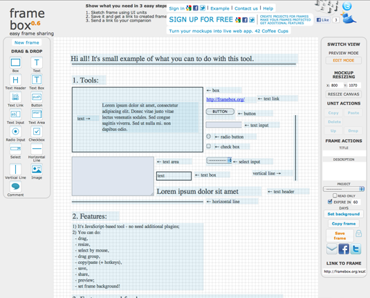 Wireframe tools - Framebox