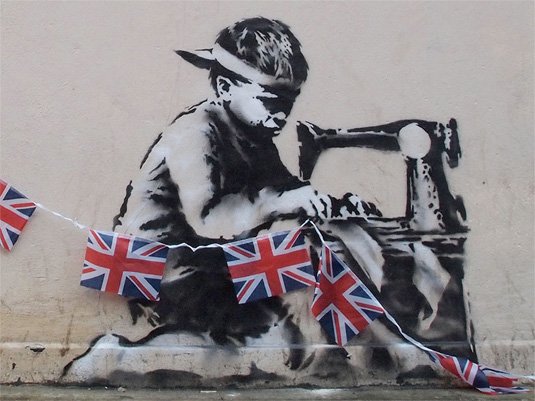 examples of street art: Banksy