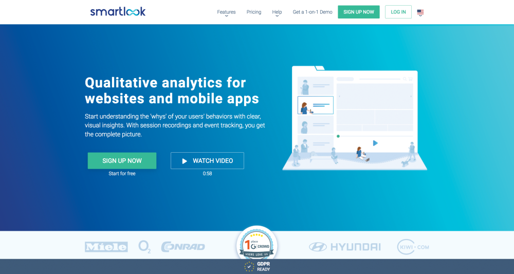 Smartlook landing page