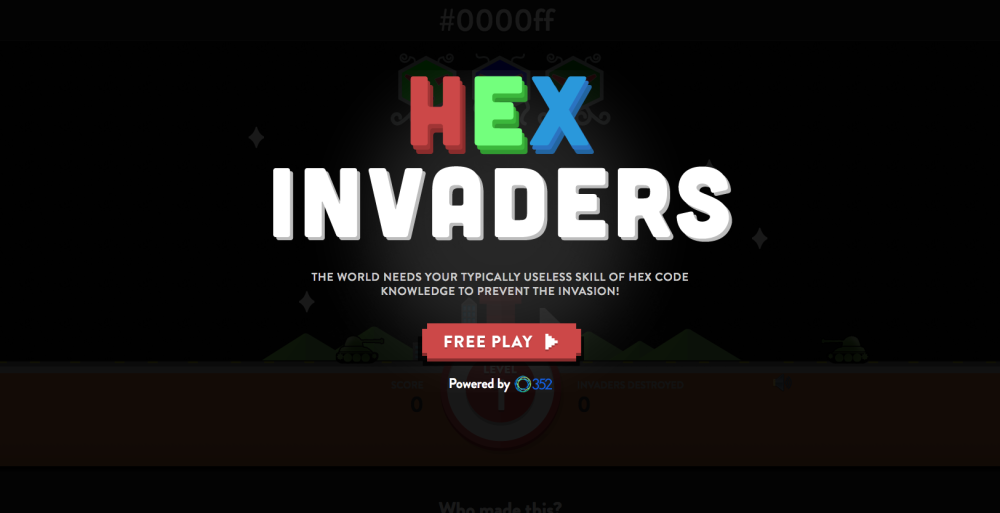 Hex invaders homepage