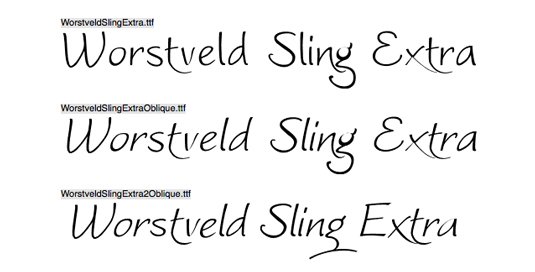 Free handwriting fonts: Worstveld Sling