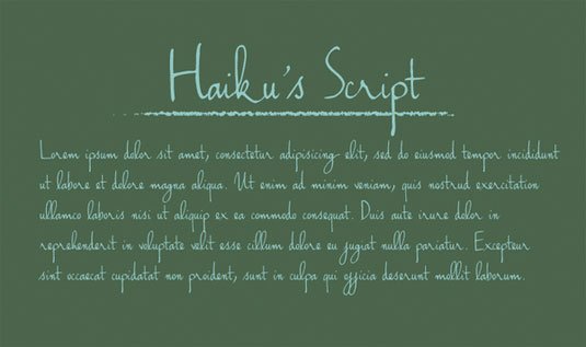 Free handwriting fonts: Haiku's Script