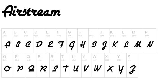 Retro fonts: Airstream