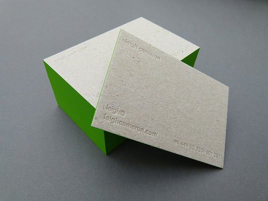 letterpress business cards: Leigh Cameron