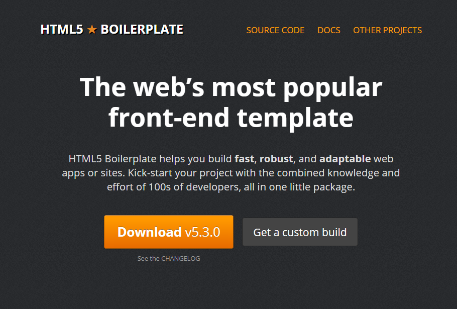 HTML5 Boilerplate screengrab