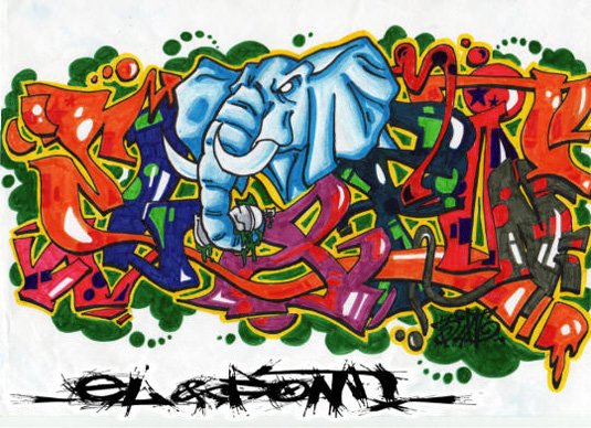 Graffiti font El&font Block