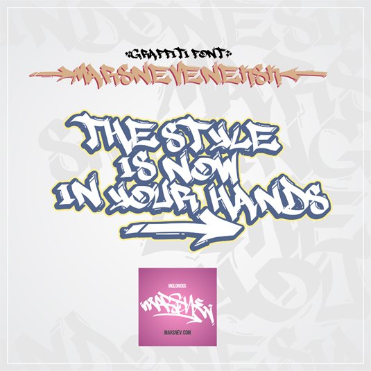 Free graffiti font: Marsneveneksk