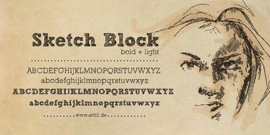 Free handwriting fonts: Sketch Block