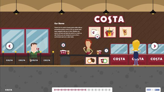Example of parallax scrolling websites: Costa Coffee