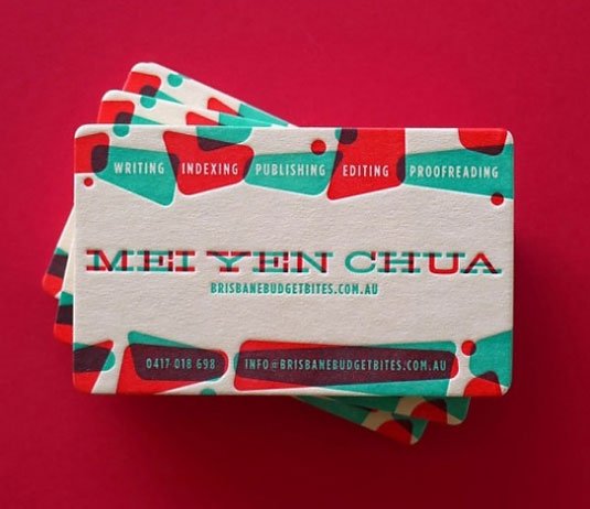 Letterpress business cards: Mei Yen Chua