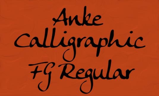 Free cursive fonts: Anke Calligraphic FG Regular