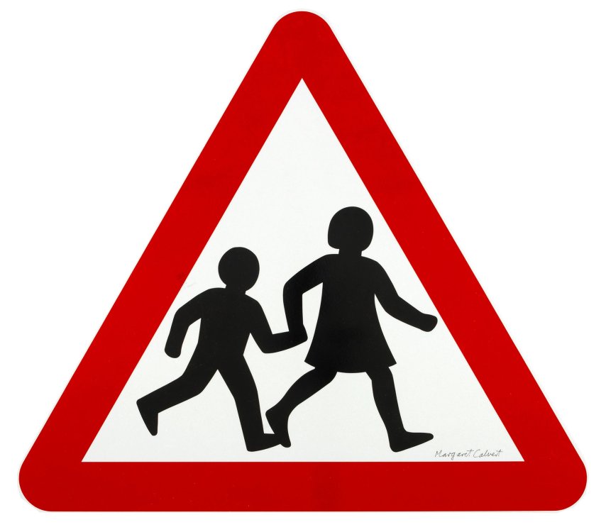 Children crossing road sign