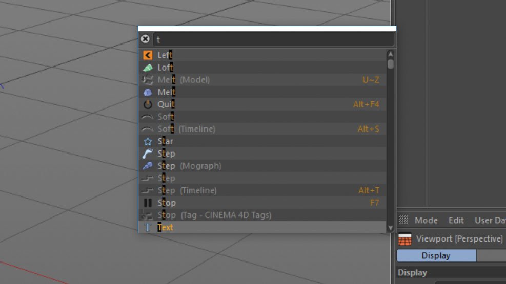text field in Cinema 4D