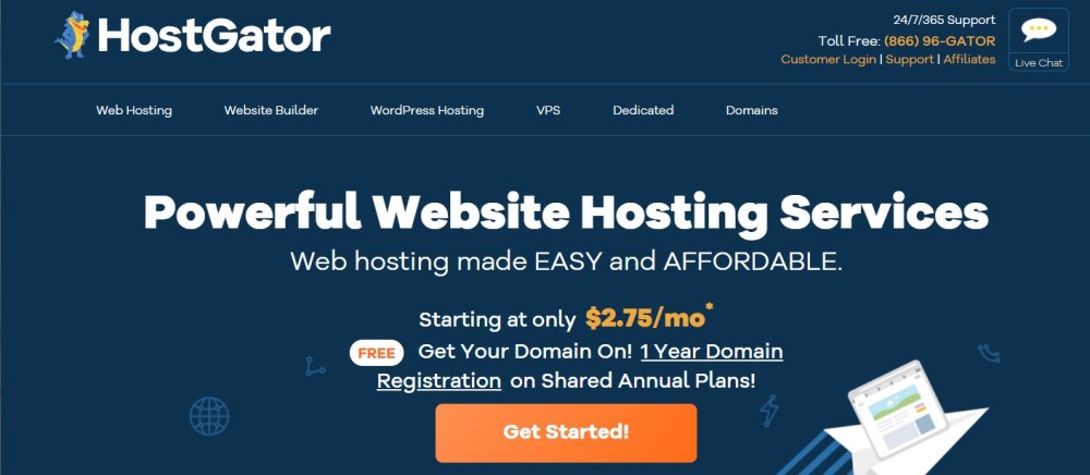 Hostgator homepage