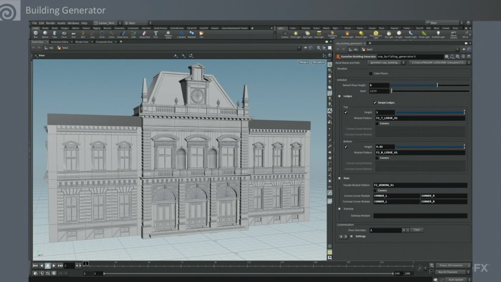 Houdini software: Building generator