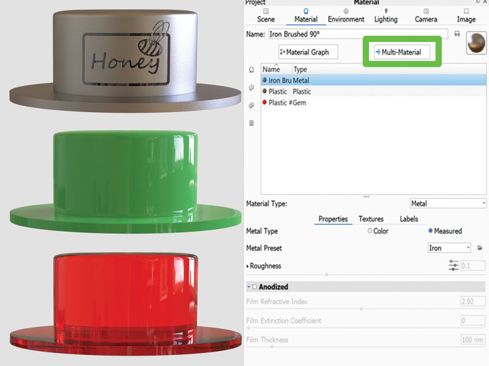 KeyShot rendering tips: Multi-materials
