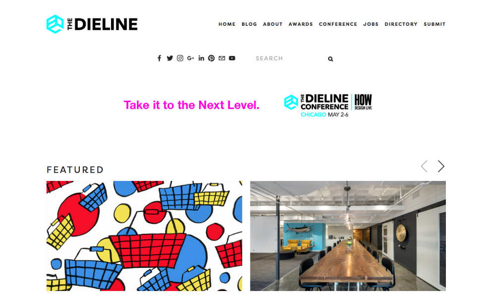 The Dieline homepage