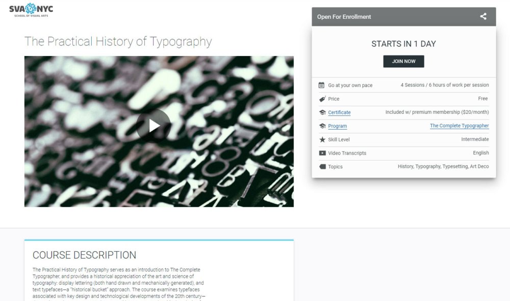 Free online graphic design courses: The Practical History of Typography