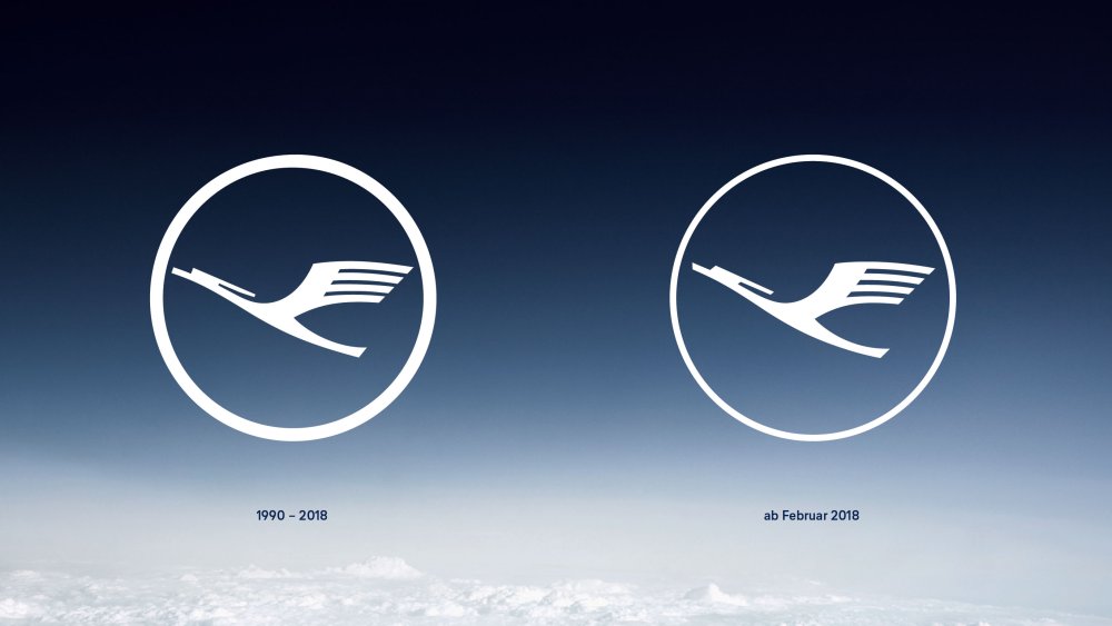 Lufthansa logo before and after